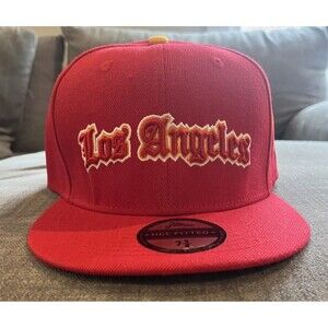 Los Angeles Headgear Classics HGC Fitted Hat 7 5/8 Embroidered Red New